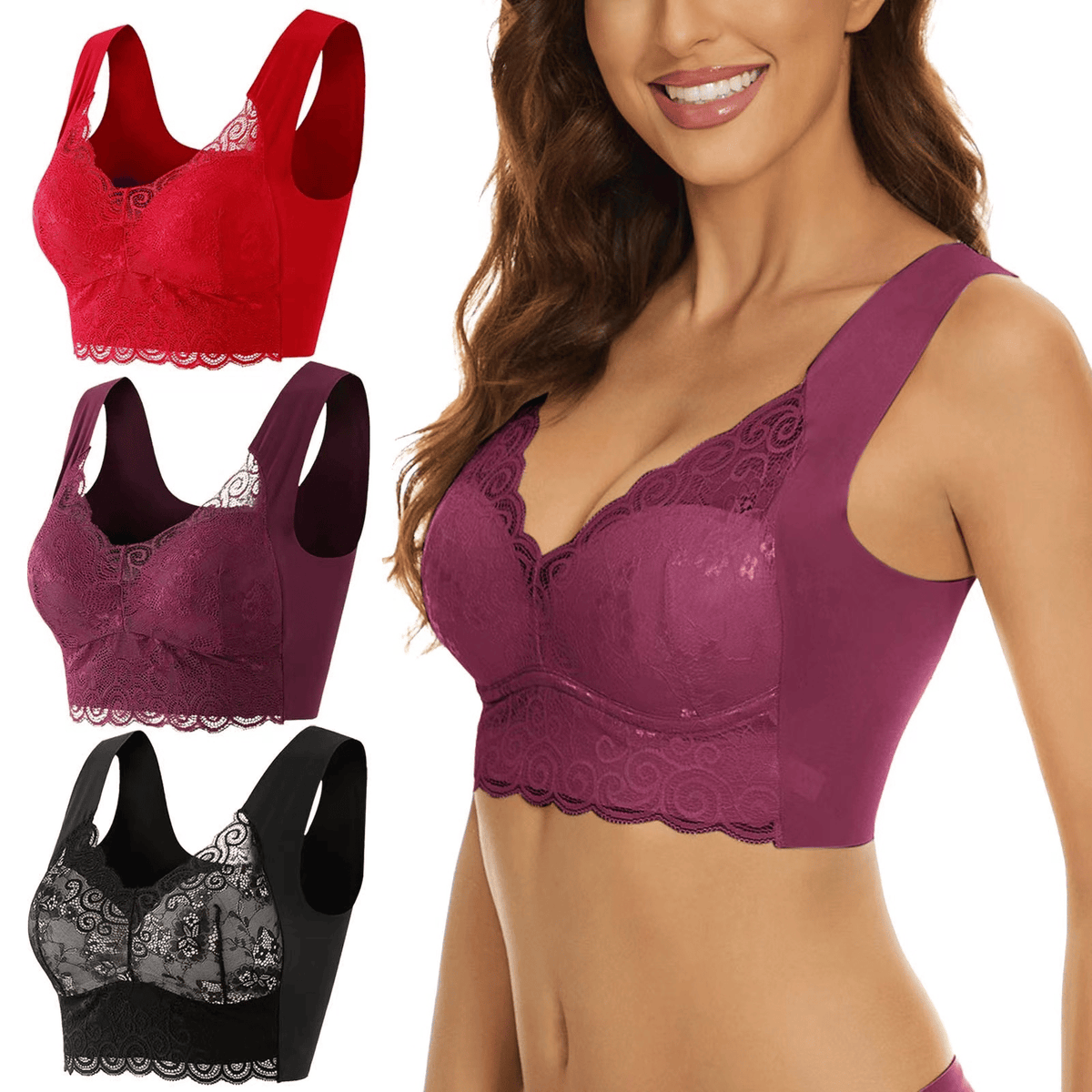 SENIORSBRA®Seamless Bra Wireless Push Up Lace Bra