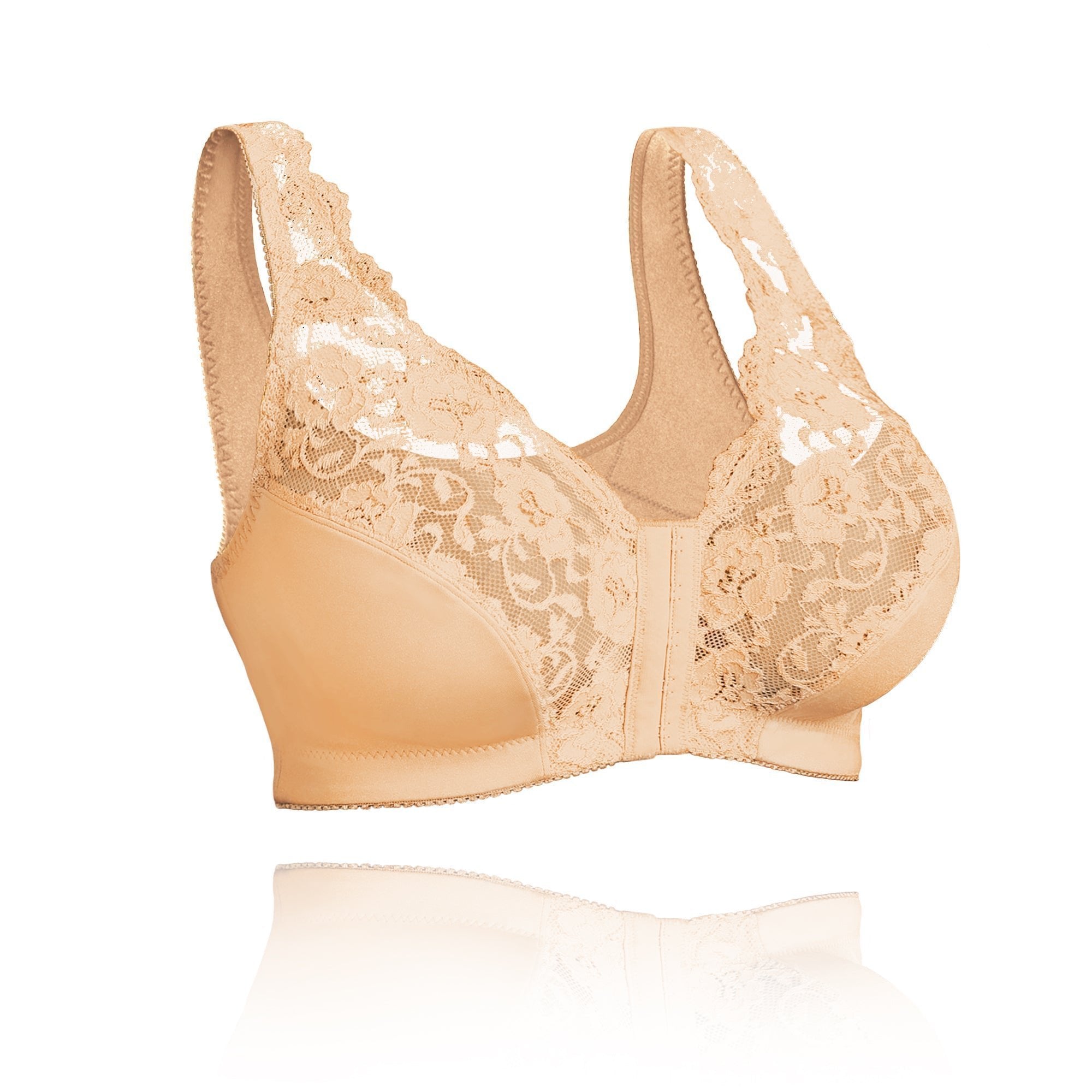 SENIORSBRA®WOMEN'S 18-HOUR Front Hooks, Stretch-Lace, Super-Lift And Posture Correction-ALL IN ONE BRA(BUY 1 GET 1 FREE) -Beige