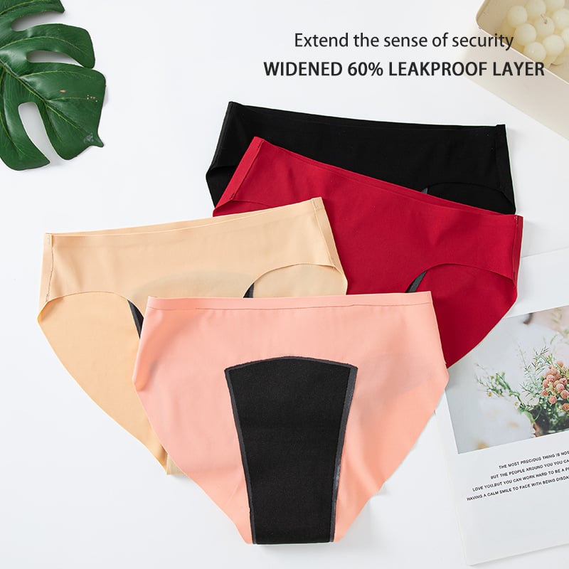 PAY 1 GET 3PACKS ❤️ Ice Silk Seamless One-piece 4-layer Leak-proof Physiological Panties