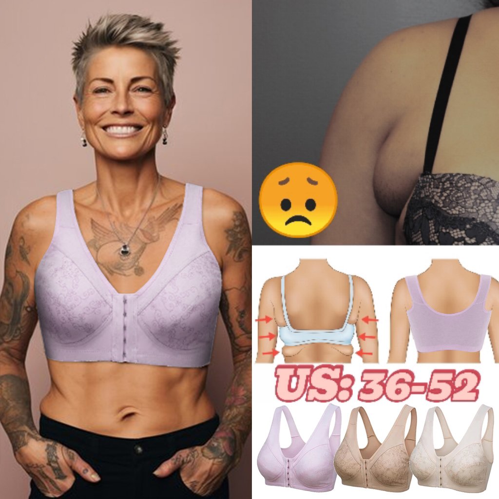 🔥Christmas Sale Buy 1 Get 2 Free Now🔥Design for Seniors Front Closure Cotton Bra
