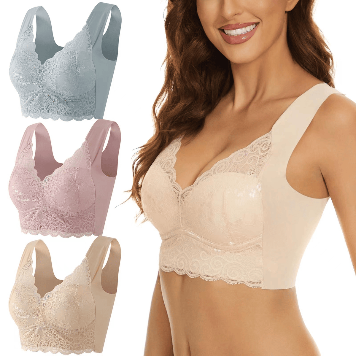 SENIORSBRA®Seamless Bra Wireless Push Up Lace Bra